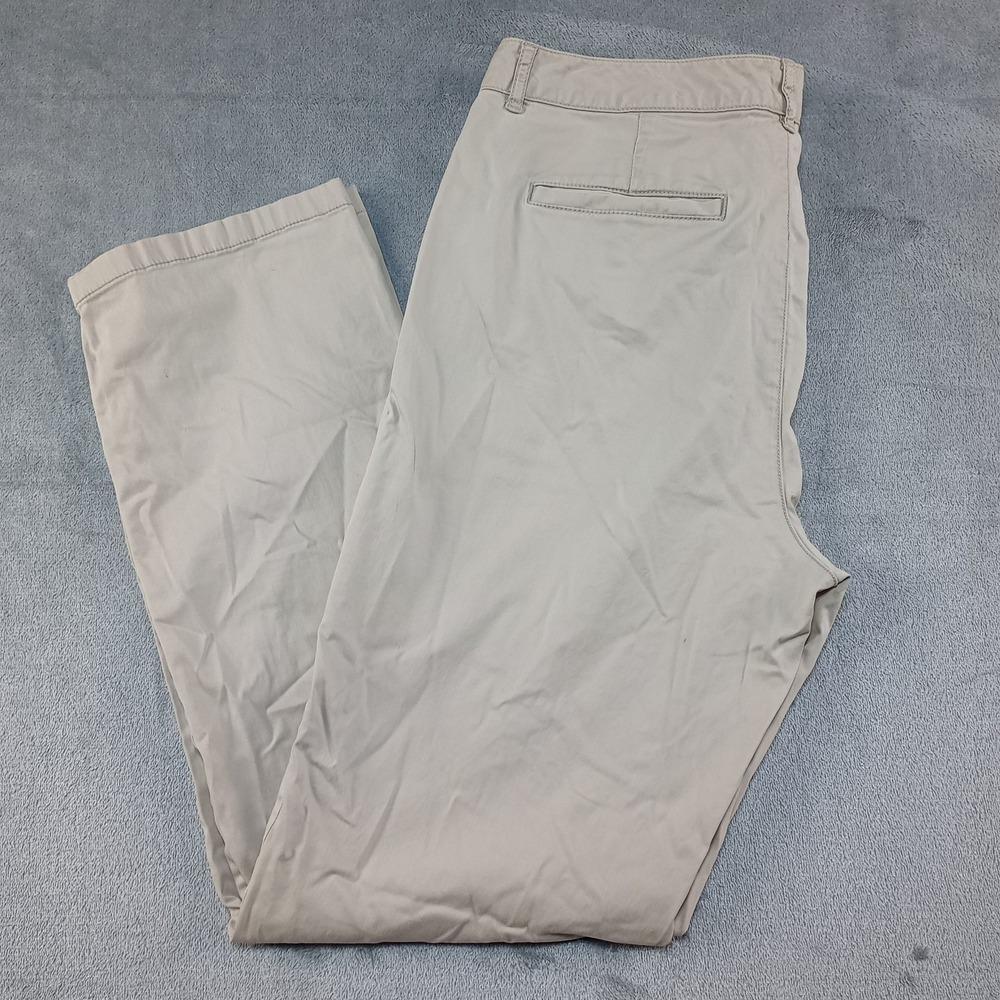 LL Bean Fasvorite Fit Pants Womens Sz 12 Beige Chinos Cotton Stretch
